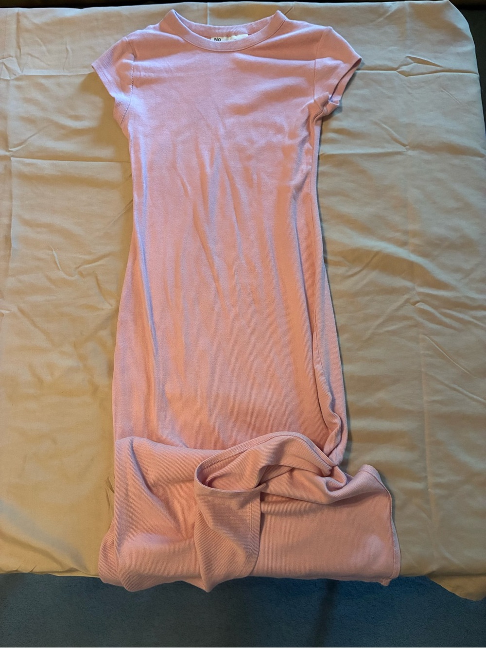 No Boundaries Women’s Light Pink Ribbed Maxi Dress